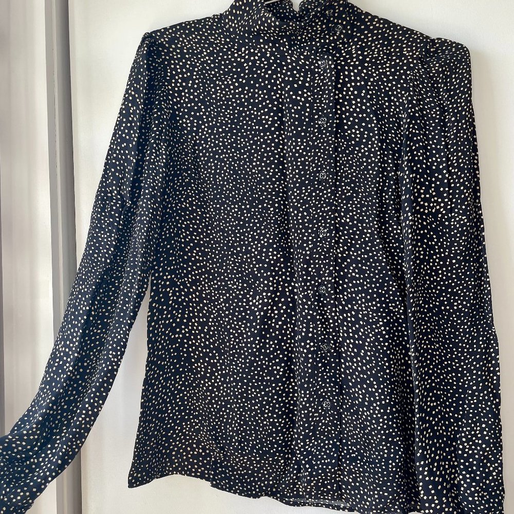 & Other Stories Black Blouse with Beige Speckles